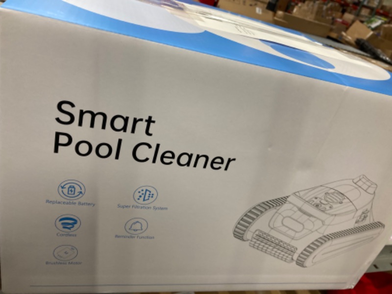 Photo 3 of ***FOR PARTS, DOES NOT WORK*** Pool Vacuum for Inground Pools: Cordless Robot Robotic Pool Cleaners with Hook 180W Suction Auto Vacuums Wall Climbing Waterline Scrubbing Cleaning 150 Mins Long Battery Up to 2,000 sq.ft