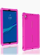 Photo 1 of For Lenovo Tab M10 FHD Plus (2nd Gen) Silicone Rubber Rear Bumper TB-X606F TB-X606X TB-X606V TB-X606FA TB-X606XA M10 Plus 10.3 Inch Tablet Kids Friendly Rugged Bouncing Case (pink)