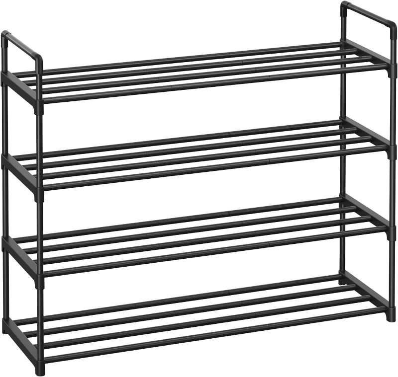 Photo 1 of  Shoe Rack, 4 Tier Shoe Organizer, Metal Shoe Storage Shelf for 20 Pairs of Shoes, Easy to Assemble, Entryway, Black ULSA14BK