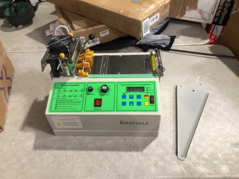 Photo 1 of ***DAMAGED - MISSING PARTS - UNABLE TO TEST - SEE COMMENTS***
Webbing Cutting Machine, Automatic Hot and Cold Tape Cutter for Elastic Band Self Adhesive Tape Ribbon Zipper Green