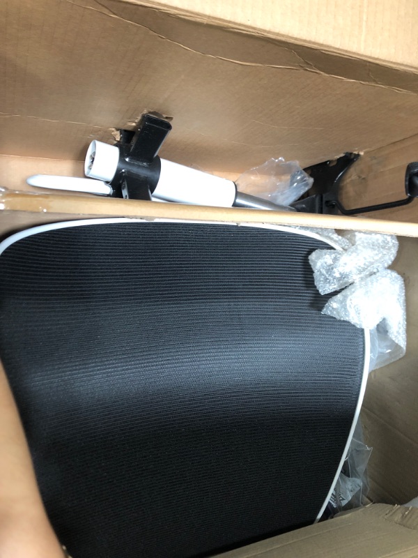 Photo 1 of Kensaker Office Desk Chair with Lumbar Support, Ergonomic Mesh Office Chair with Wheels and Flip-up Armrests, Adjustable Height Swivel Computer Chair for Home and Office White K255