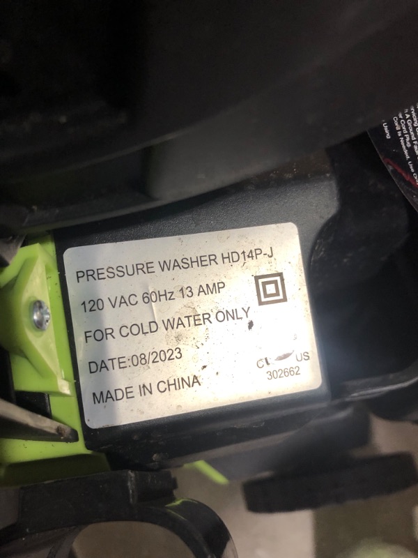 Photo 5 of ***USED - DIRTY - MISSING PARTS - SEE COMMENTS***
WHOLESUN 3800PSI Electric Pressure Washer 2024 Newest 2.8GPM Power Washer 1600W High Pressure Cleaner Machine with 4 Nozzles Foam Cannon Powerwasher for Home use, 2-Year Limited (Green)\