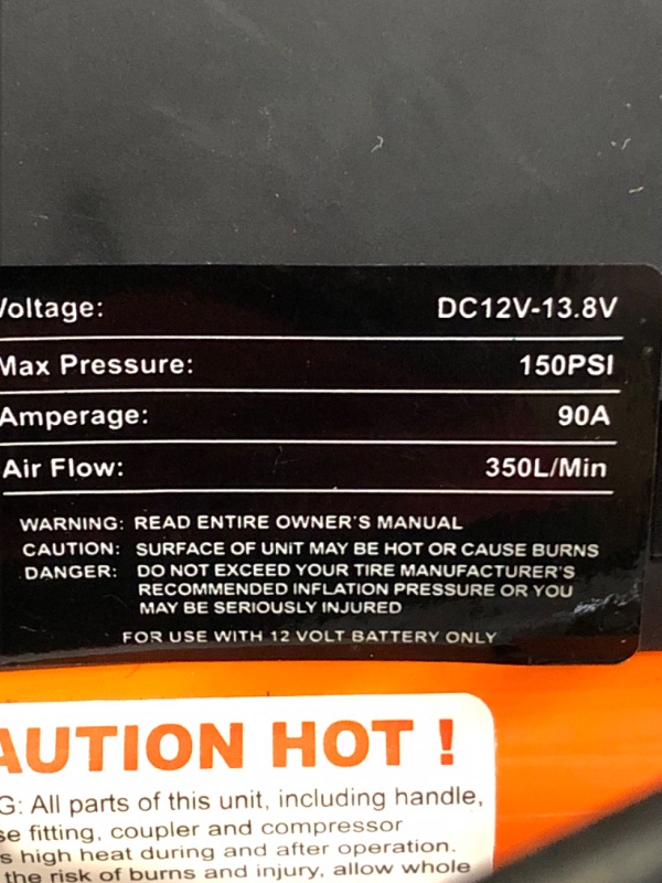 Photo 4 of (see all images) ALL-TOP Air Compressor Kit, Dual Cylinder 12V Portable Inflator 12.35 ft³/Min