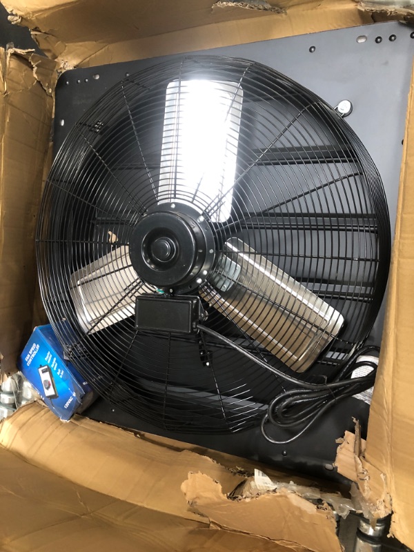 Photo 2 of VENTISOL 24 Inch Exhaust Shutter Fan, with Variable Speed Controller, 1.2A 4,250 CFM Wall Mounted Vent Fans for Greenhouse, Garage, Attic, Shed, Warehouse, Factory, Black 24 Inch Exhaust Fan