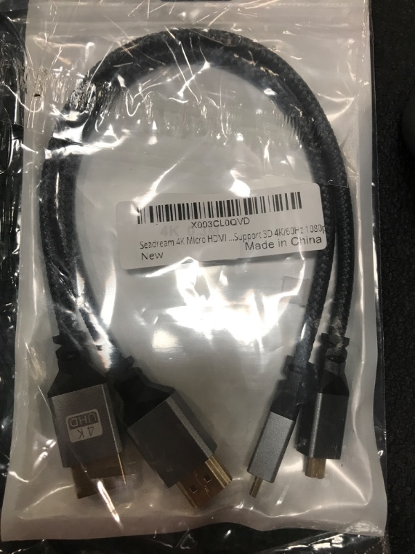 Photo 2 of Twozoh 4K Micro HDMI to HDMI Cable 3.3FT, High-Speed Full HDMI to Micro HDMI Braided Cord Support 3D 4K/60Hz 1080p
