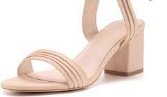 Photo 1 of *REFERENCE PHOTO*Women's Low Block Heel Ankle Strap Square Open Toe Dress Sandals - size 9