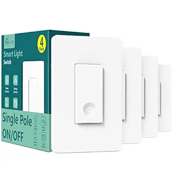 Photo 1 of Smart Switch 4 Pack, 2.4Ghz Smart Light Switch WiFi Light Switch