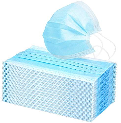 Photo 1 of 50Pcs Face Mask, Disposable Face Masks, 3-Ply Face Masks Protective for Smoke, Dust, Pollen, etc,