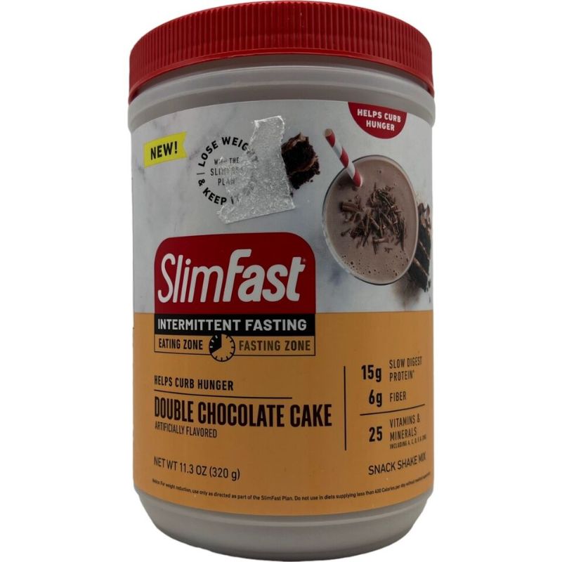 Photo 1 of (2) Slimfast Intermmitent Fasting Double Chocolate Cake 320g Exp-02/2024+
