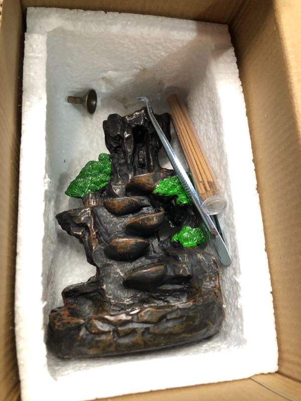 Photo 2 of ***USED - LIKELY MISSING PARTS - UNABLE TO VERIFY FUNCTIONALITY***
SOLEJAZZ Backflow Incense Burner Waterfall Incense Holder Mountain Tower Incense Holders, with 120 Backflow Incense Cones, 30 Incense Sticks, Home Decor Aromatcherapy Ornamen