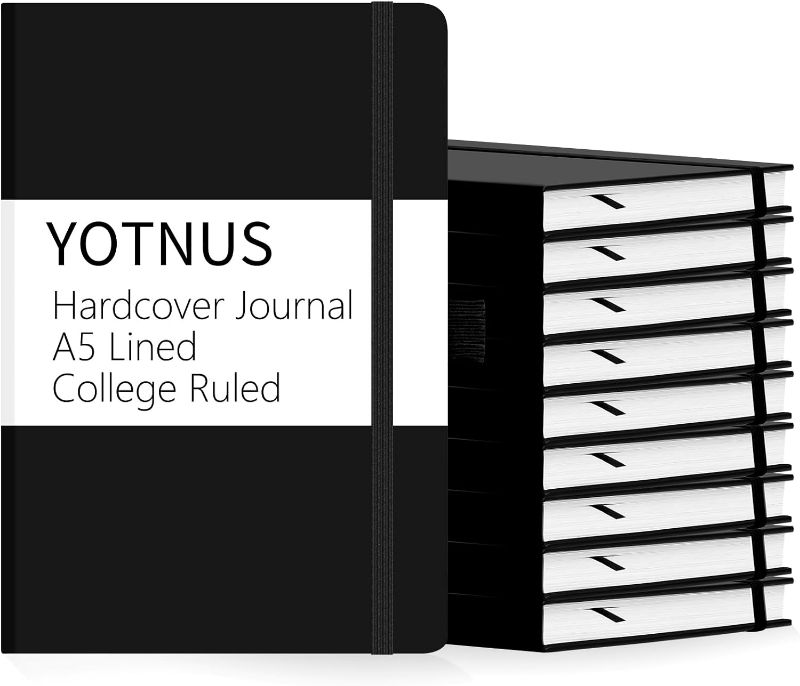 Photo 1 of YOTNUS 10 Pcs A5 College Ruled Hardcover-Notebooks-Journal, with Pen Holder, 100 GSM Thick Lined Paper, Leather Journal Bulk for Men, Women, for Writing/Note Taking/Travel/School