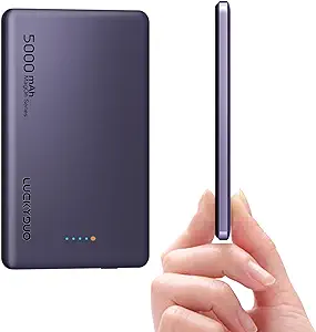 Photo 1 of LUCKYDUO for Magsafe Battery Pack,5000mAh 0.3in Ultra Slim Magnetic Power Bank,Thin Compact Wireless Portable Charger with PD 20W Two Way USB-C Charging,Compatible with iPhone 15/14/13/12 Serie Dark Purple