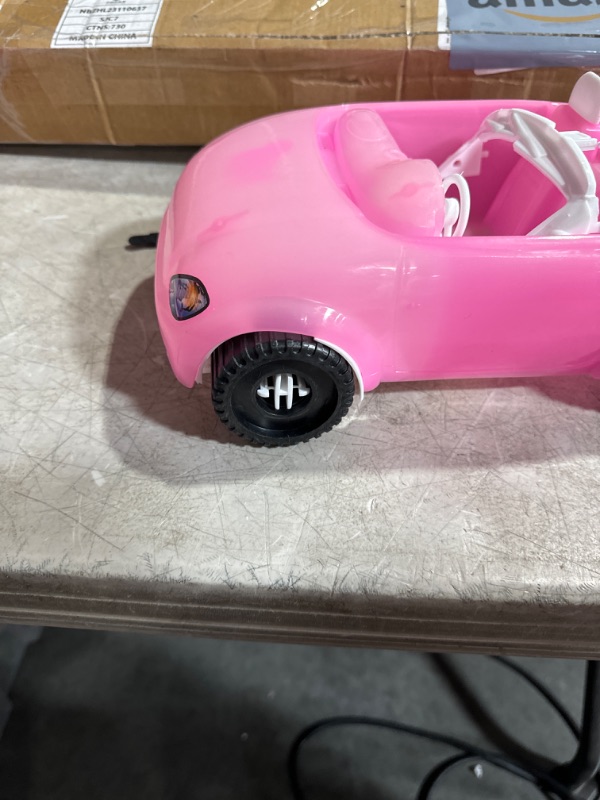 Photo 3 of **used**Convertible Car for Dolls, Sunlight Changes Color Convertible Doll Vehicle with Working Seat Belts Pink Color Changing Purple Kids Toy Cars Ideal Gift for Girls Boys Increase Children's Fun Purple Sport Car