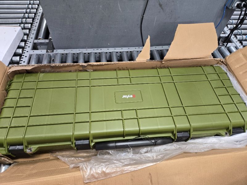 Photo 1 of Eylar 44 inch Protective Roller Tactical Rifle Hard Case with Foam, Mil-Spec Waterproof & Crushproof, Two Rifles Or Multiple Guns, Pressure Valve with Lockable Fittings OD Green