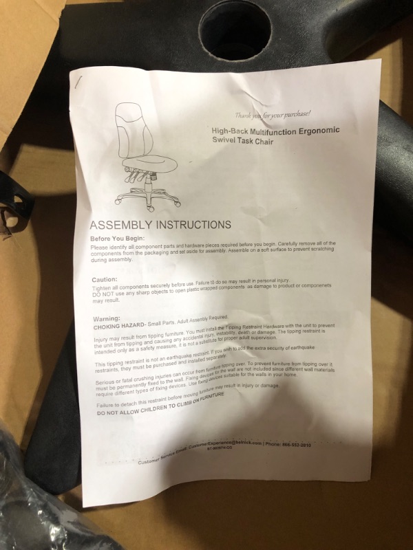 Photo 4 of ***USED - LIKELY MISSING PARTS - UNABLE TO VERIFY FUNCTIONALITY***
Flash Furniture Hughes High Back Black Fabric Multifunction Swivel Ergonomic Task Office Chair with Adjustable Arms Contemporary