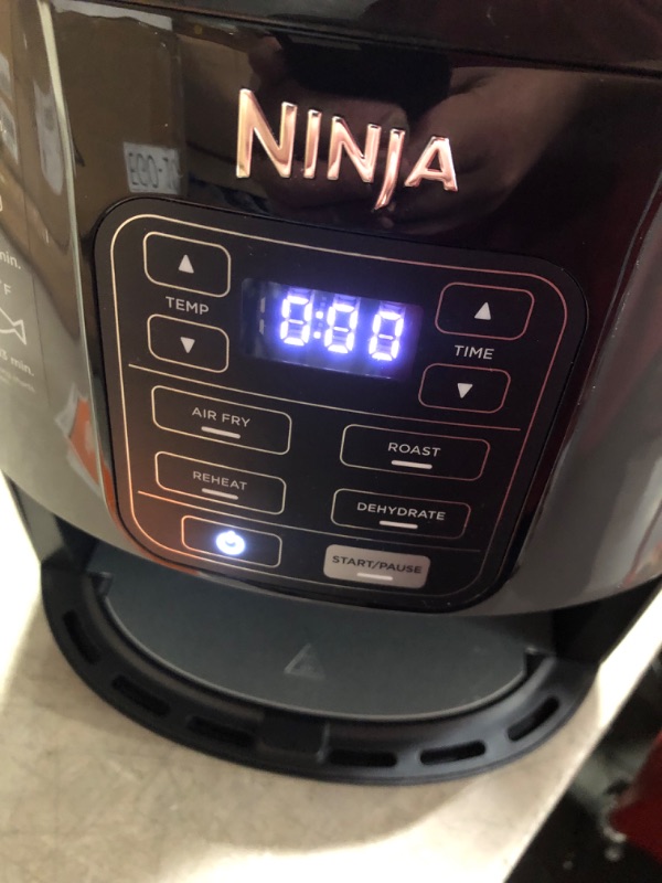 Photo 7 of ***USED - DIRTY - POWERS ON - UNABLE TO TEST FURTHER - SEE PICTURES***
Ninja AF101 Air Fryer that Crisps, Roasts, Reheats, & Dehydrates, for Quick, Easy Meals, 4 Quart Capacity, & High Gloss Finish, Black/Grey 4 Quarts