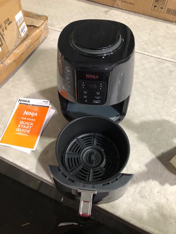 Photo 5 of ***USED - DIRTY - POWERS ON - UNABLE TO TEST FURTHER - SEE PICTURES***
Ninja AF101 Air Fryer that Crisps, Roasts, Reheats, & Dehydrates, for Quick, Easy Meals, 4 Quart Capacity, & High Gloss Finish, Black/Grey 4 Quarts