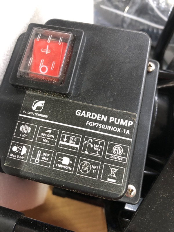 Photo 4 of (used)(see images0FLUENTPOWER 1HP Portable Garden Transfer Pump, 900GPH Electric Sprinkler Booster Pump