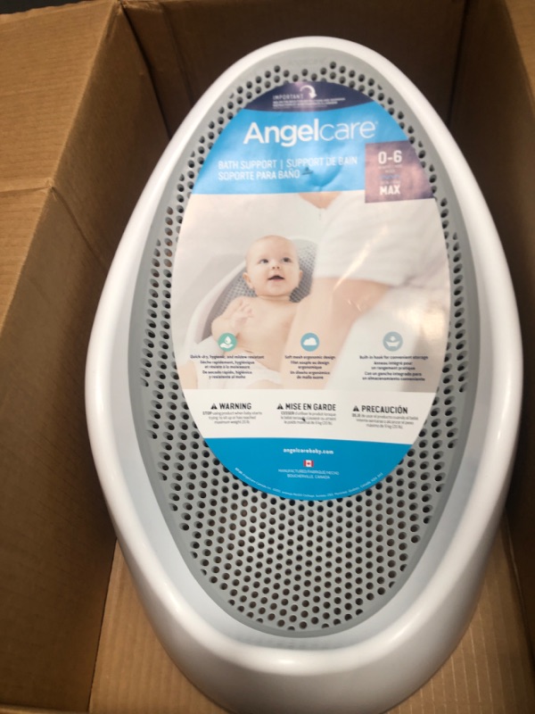 Photo 2 of Angelcare Baby Bath Support (Grey) | Ideal for Babies Less than 6 Months Old Grey 1 Count (Pack of 1)