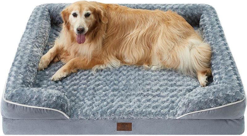 Photo 1 of 
WNPETHOME Dog Beds for Large Dogs, Washable Dog Bed, Bolster Dog Sofa Bed with Waterproof Lining & Non-Skid Bottom, Orthopedic Egg Foam Dog Couch for...