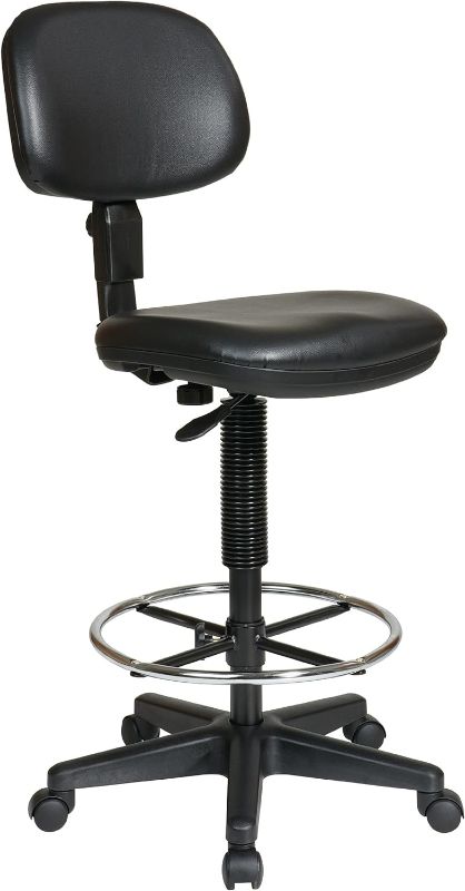 Photo 1 of Stock Photo***
Office Star DC Series Adjustable Drafting Chair with Foot Ring and Sculptured Foam Seat, Black Vinyl
Color:Black Vinyl