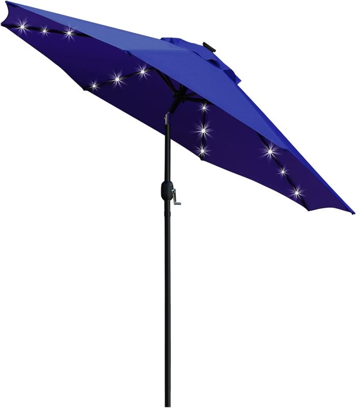 Photo 1 of 
Sunnyglade 9' Solar LED Lighted Patio Umbrella with 8 Ribs/Tilt Adjustment and Crank Lift System (Navy Blue)
Color:Navy Blue