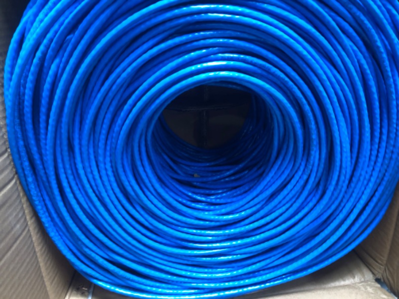 Photo 2 of MONK Cat6 Ethernet Cable 1000FT Channel Test Pass, Cat6 1000ft Ethernet Cable 23AWG Solid CCA, Cat6 Cable 550MHZ 10G with Easy Pull Box Blue