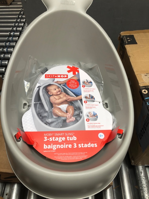 Photo 1 of Skip Hop Baby Bath Tub, 3-Stage Smart Sling Tub, Moby, Grey Grey Tub