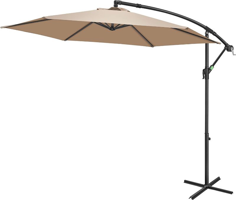 Photo 1 of 
Umbrella is Grey***FRUITEAM 10FT Patio Offset Umbrella Cantilever Umbrella, Large Hanging Market Umbrella with Crank & Cross Bar, Waterproof UV Protection Outdoor Umbrella...