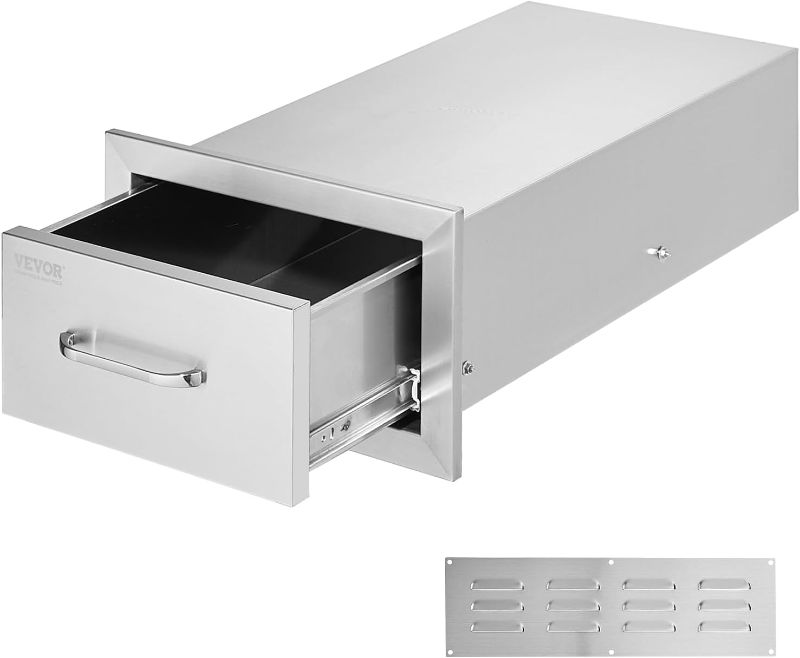 Photo 1 of 
VEVOR  Flush Mount Double, with Stainless Steel Handle, Drawers for Outdoor Kitchens or BBQ Island, Silver
