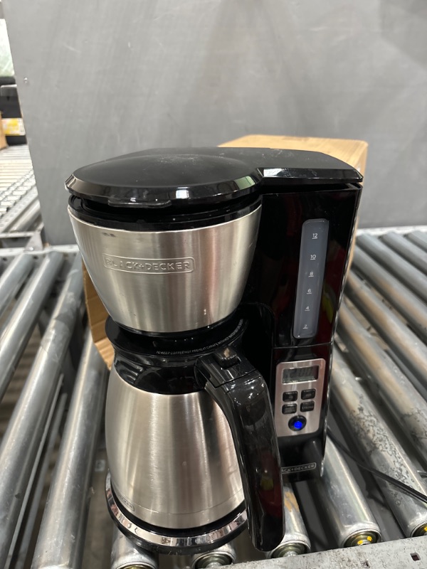 Photo 3 of ***NON-REFUNDABLE NO RETURNS SOLD AS IS**PARTS ONLY***BLACK+DECKER 12 Cup Thermal Programmable Coffee Maker with Brew Strength and VORTEX Technology, Black/Steel, CM2046S