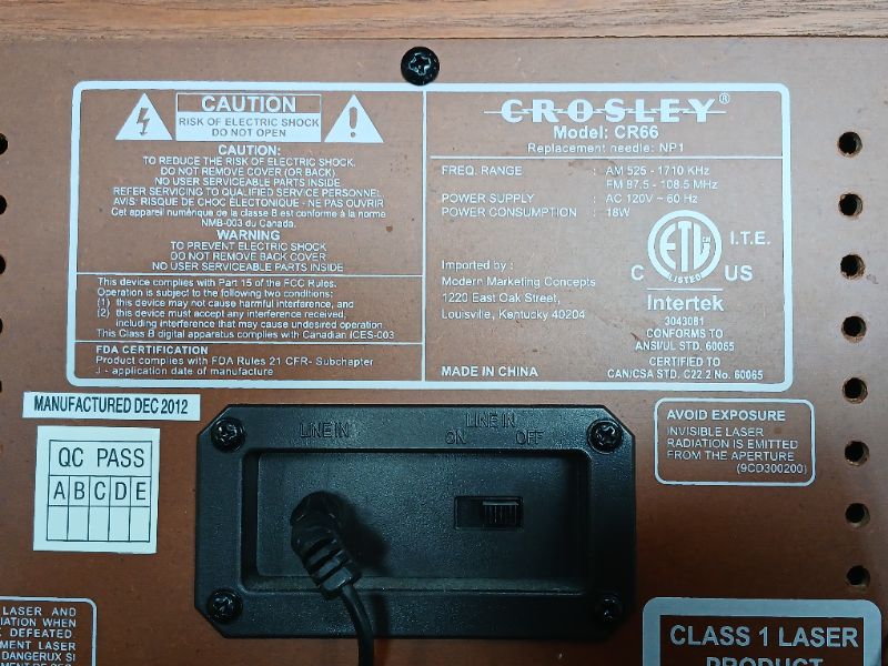 Photo 1 of crossley record player