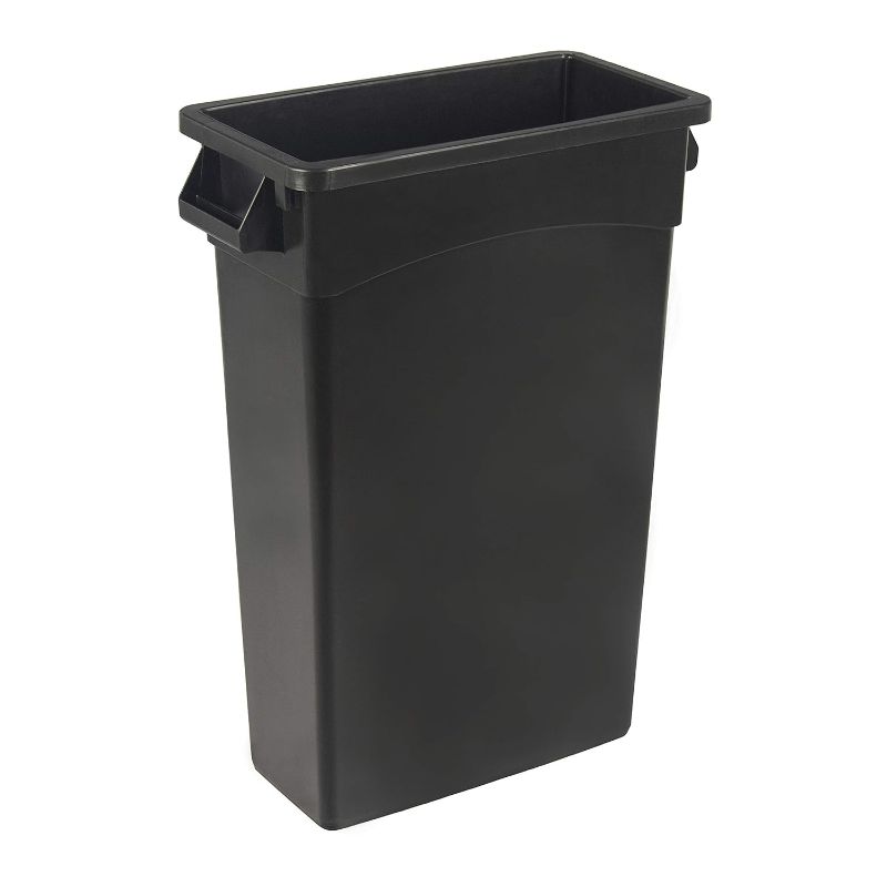 Photo 1 of AmazonCommercial Rectangular Commercial Slim Trash Can, w/Recycle Logo, 23 gallon (Pack of 1)