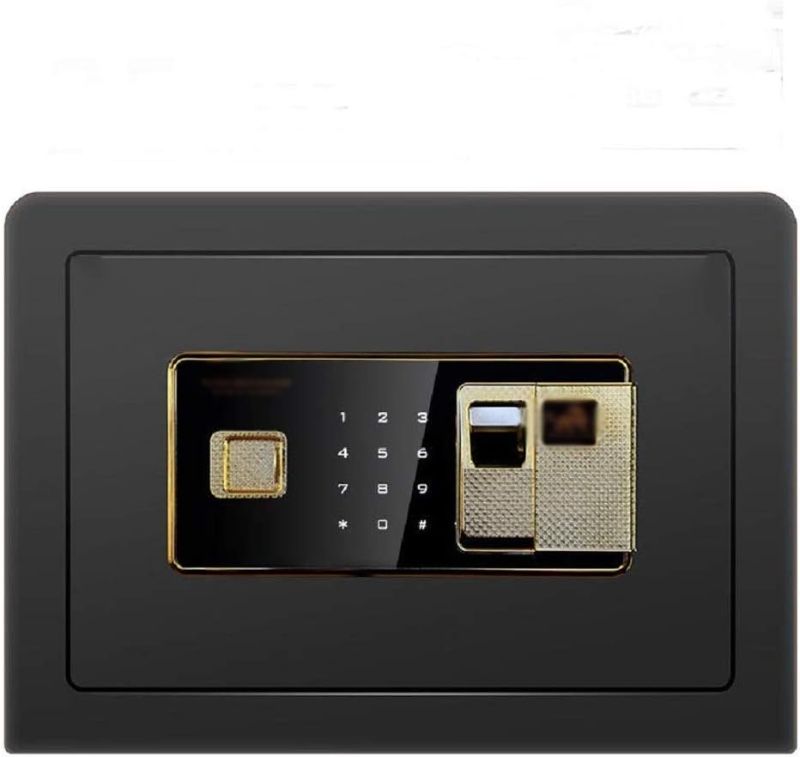 Photo 1 of Security Safe Box, Fingerprint Password Safe?Digital Security Safe Box, Cabinets Fingerprint Biometric Wall Safe Lock Box Cash Strongbox Wall-in Style with Number Keys