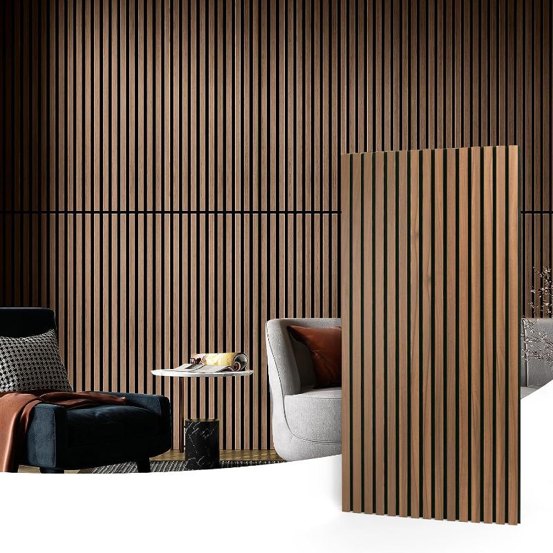 Photo 1 of 
Art3d 2 Wood Slat Acoustic Panels for Wall and Ceiling - 3D Fluted Sound Absorbing Panel with Wood Finish - Walnut
Size Name:2pcs - 47.2?23.6in.
Color:Walnut