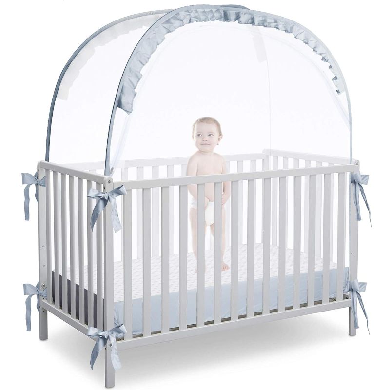 Photo 1 of Baby Crib Tent Crib Net to Keep Baby in, Pop Up Crib Tent Canopy Keep Baby from Climbing Out