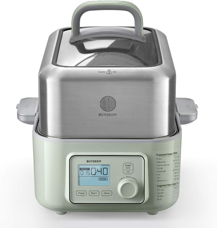 Photo 1 of 
BUYDEEM G553 5-Quart Electric Food Steamer for Cooking, One Touch Vegetable Steamer, Digital Multifunctional Steamer, Quick Steam in 60s, Stainless Steel...
Size:G553 Without Stew Pots