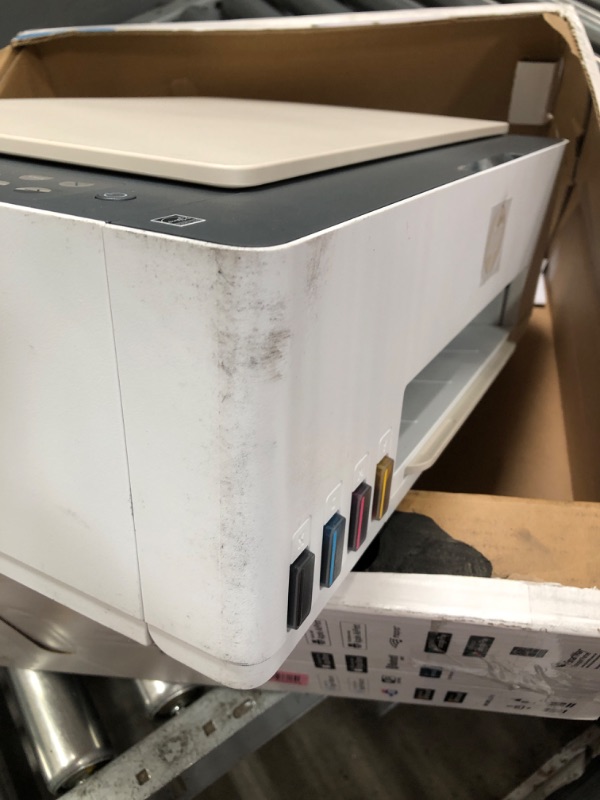 Photo 3 of ***HEAVILY USED - MISSING PARTS - SEE COMMENTS***
HP Smart Tank 5000 Wireless All-in-One Ink Tank Printer with up to 2 years of ink included, mobile print, scan, copy, white, 17.11 x 14.23 x 6.19