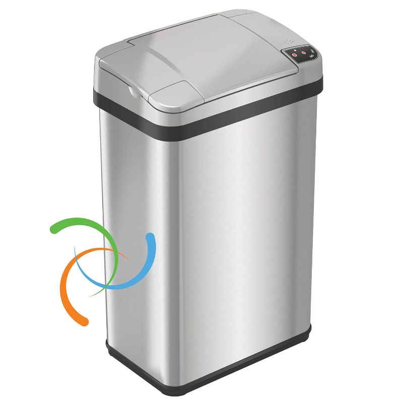 Photo 1 of 
iTouchless 4 Gallon Sensor Trash Can with AbsorbX Odor Filter and Air Freshener, Stainless Steel 15 Liter Waste Bin for Bathroom, Bedroom and Office