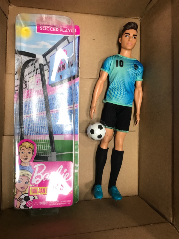 Photo 2 of Ken Soccer Player Doll with Soccer Ball Wearing Soccer Uniform Accessorized with Soccer Socks and Cleats, Gift for 3 to 7 Year Olds Graphic Print