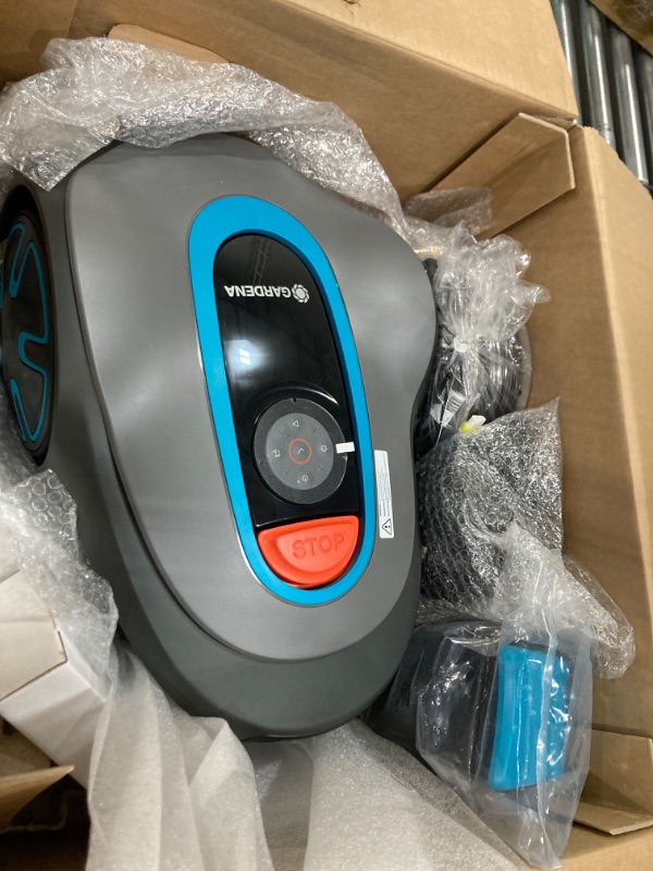 Photo 2 of **READ NOTES**
**NON REFUNDABLE NO RETURNS SOLD AS IS**PARTS ONLY***GARDENA 15201-20 SILENO Minimo - Automatic Robotic Lawn Mower, with Bluetooth app and Boundary Wire, The quietest in its Class, for lawns up to 2700 Sq Ft, Made in Europe, Grey Up to 2700