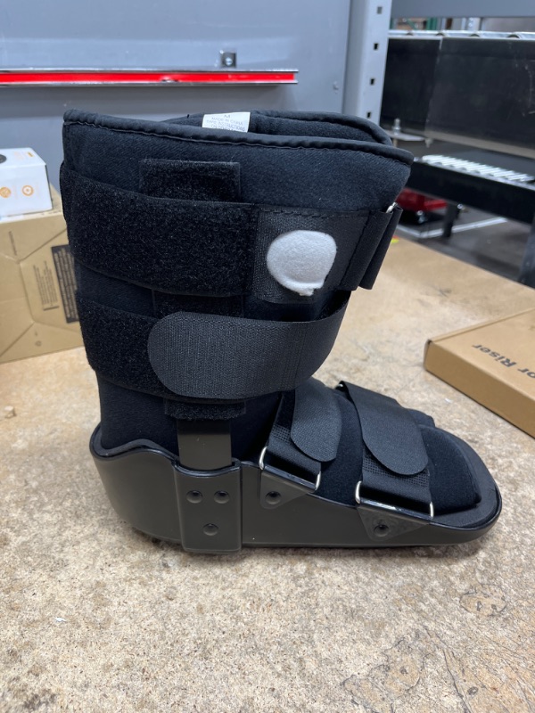 Photo 1 of  Walking Boot Fracture Boot Short Walker Protective Boot Fits Left or Right Foot Ankle for Injuries Fractures Sprains Black M