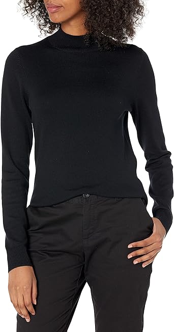 Photo 1 of Amazon Essentials Women's Lightweight Mockneck Sweater (Available in Plus Size) Small Black