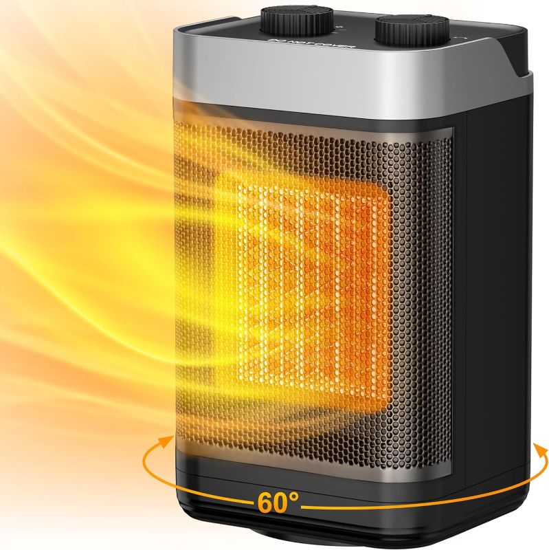 Photo 1 of (see all images) Space Heater Indoor, 1500W Portable Heater, 60°Oscillating Electric Heater 