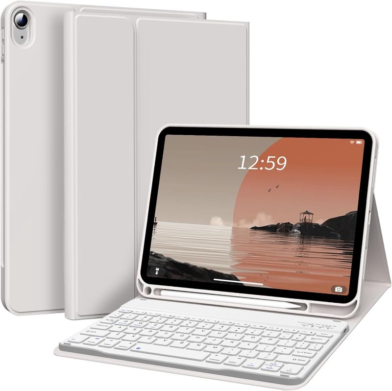 Photo 1 of Kenke iPad 10th Generation Case with Keyboard 10.9 inch 2022, Detachable Wireless Bluetooth iPad Keyboard Case Thin & Light with Built-in Left Side Pencil Holder Auto Wake/Sleep (Gray)