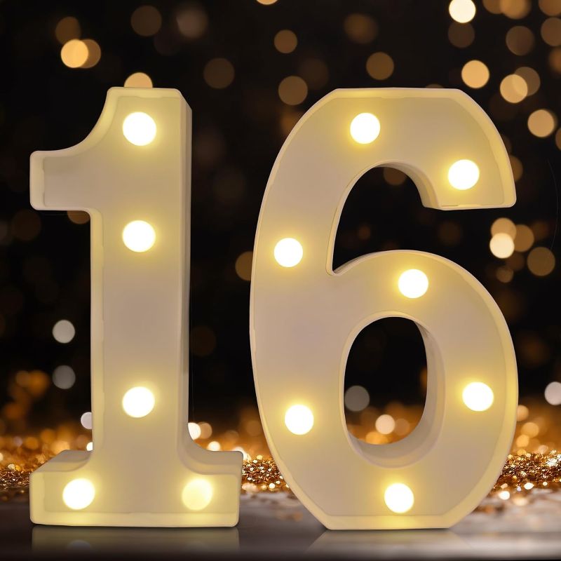 Photo 1 of 16- 8" LED light up numbers 