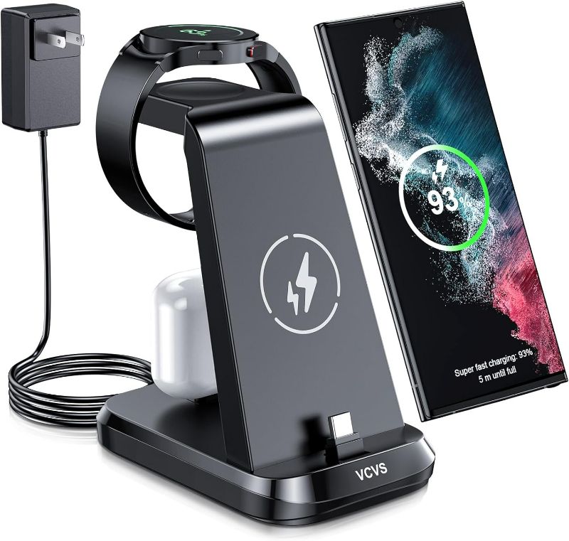 Photo 1 of (NON-REFUNDABLE) 36W USB C Super Fast Charging Station for Samsung Phones Watches Earbuds, 3 in 1 Wireless Charger for Samsung Galaxy Watch 6/5/4/3, Galaxy S24/S23/S22/21/20,Note20/10,Z Fold/Flip 5/4,USB-C Buds
