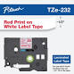 Photo 1 of Brother TZe232 12mm (0.47") Red on White Tape for P-Touch