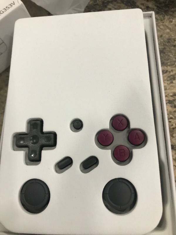 Photo 1 of RG353V Handheld Game Console , Dual OS Android 11 and Linux System Support 5G WiFi 4.2 Bluetooth Moonlight Streaming HDMI Output Built-in 64G SD Card 4452 Games (RG353V-Gray)