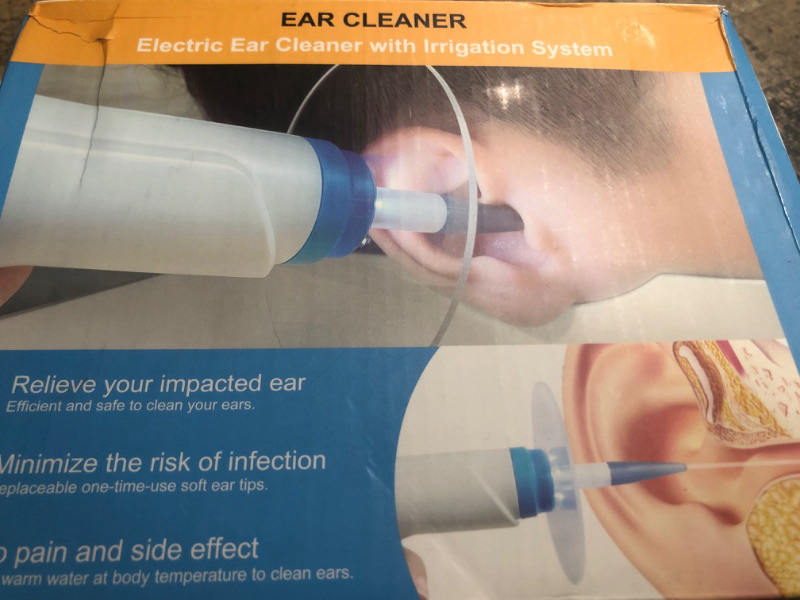 Photo 1 of Electric Ear Cleaning Kit Ear Irrigation Flushing System, Ear Wax Water Removal Ear Wash Cleaner Safe Ear Wax Removal Ear Washer Effective Clean Out Ear Wax 4 Water Levels, 5 Disposable Tips Ear Basin
